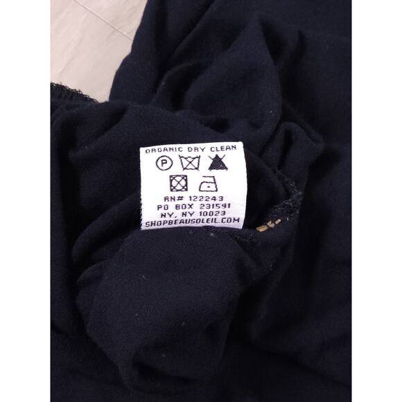 Beau Soleil S-M 100% Bamboo Maxi Dress Black Metal Ring Strap Eco Friendly - Picture 9 of 9